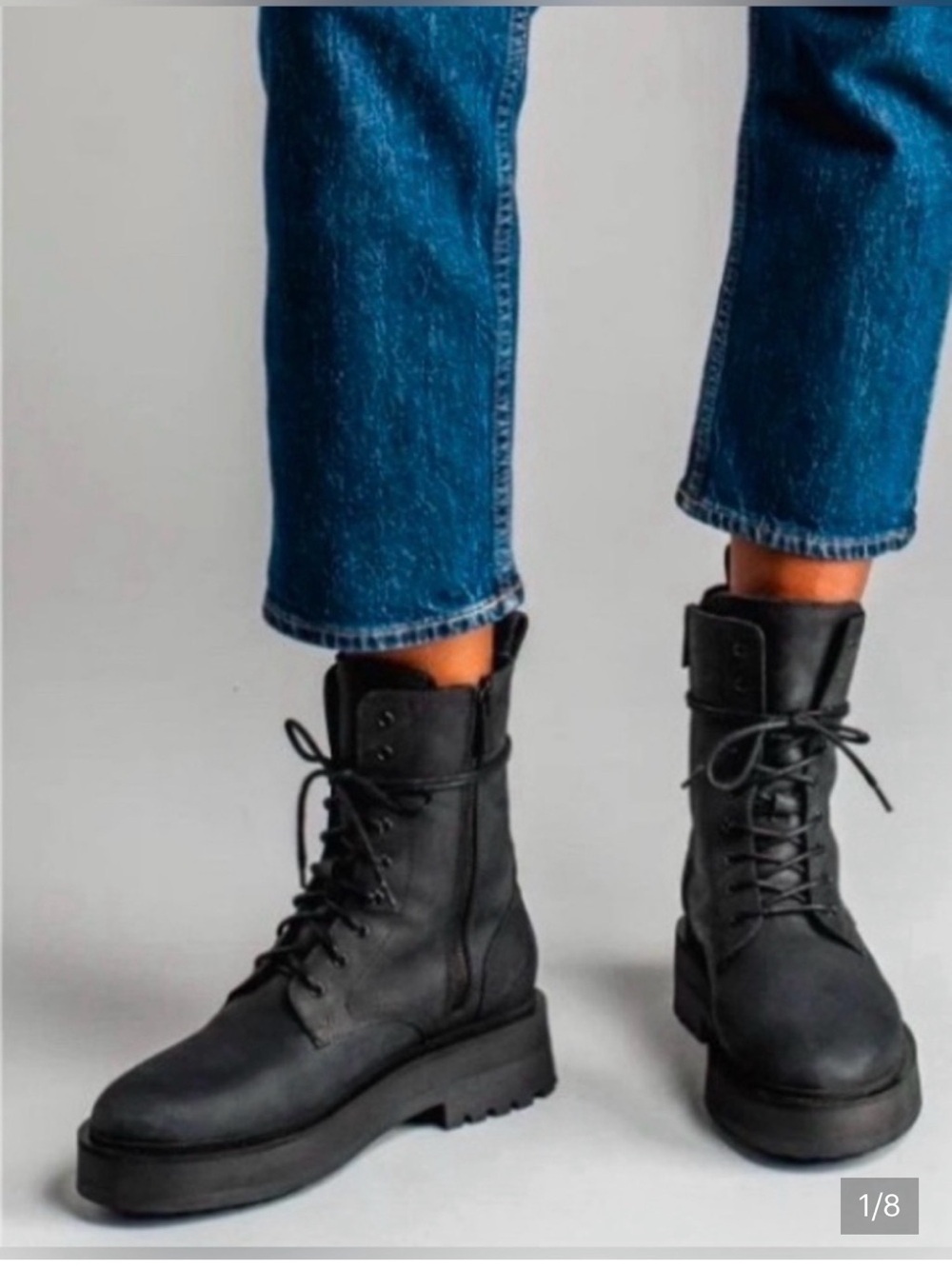 Thursday Boot Company Black Lace-Up Platform Combat Boots